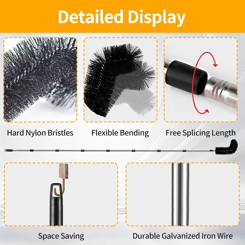 winying 10.5FT Gutter Cleaning Tools from The Ground, Adjustable Rain Gutter Cleaning Brush with Pole, Long-Reach Gutter Cleaner & Brush, Ladder-Free Removal of Leaves, Branches & Debris - Image 3